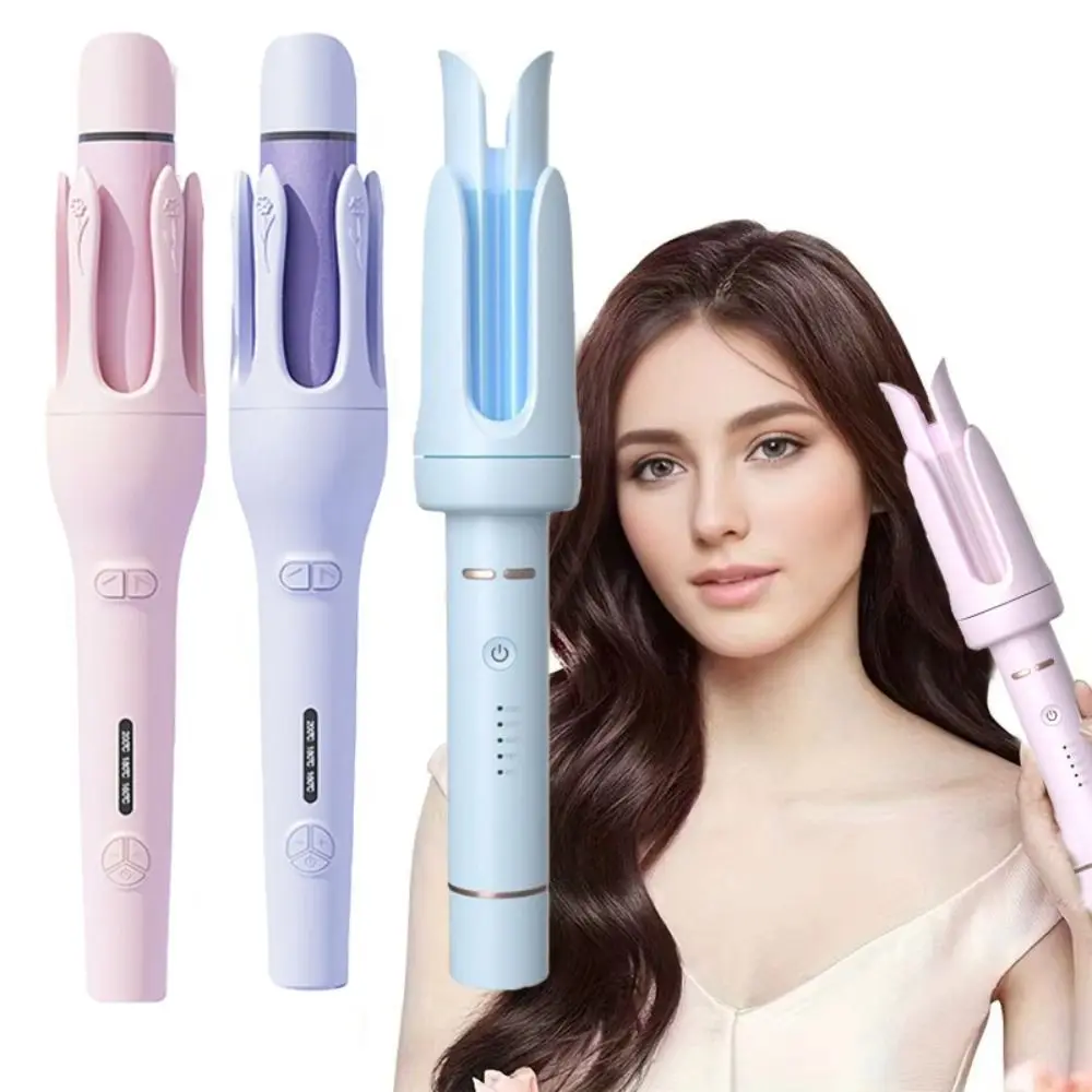 Portable Design 2-in-1 Waver Hair Curling Iron 32mm Barrel Size Anti-Tangle Technology Automatic Rotating Hair Curler