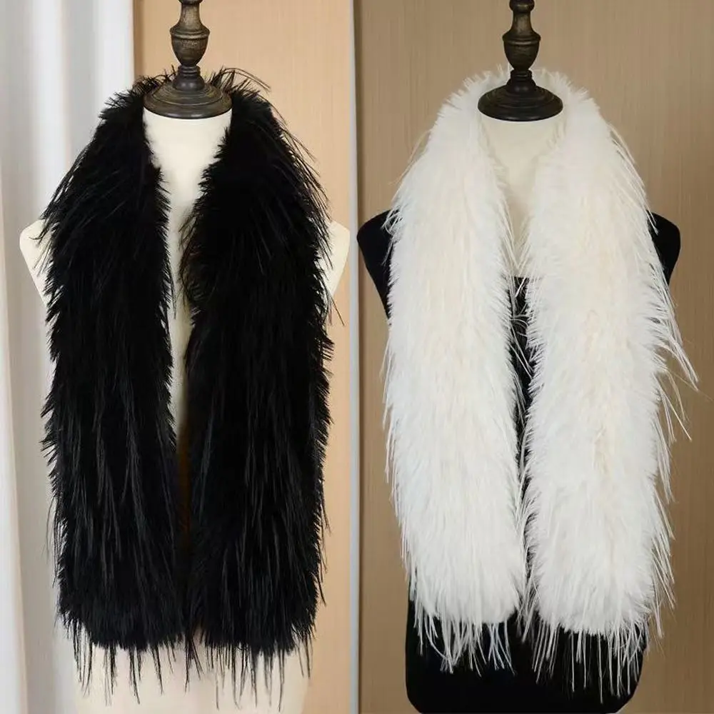 Fashionable Thick Fluffy Long Strip Scarf 180cm Imitation Mink Fur Soft Shawl Luxury Classic Ladies Tassels Scarf Outdoor