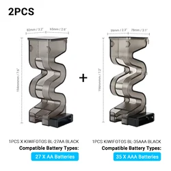 Dual Pack Battery Organizer and Holder - Wall-Mounted Clear Storage Box (Battery Box Kit)
