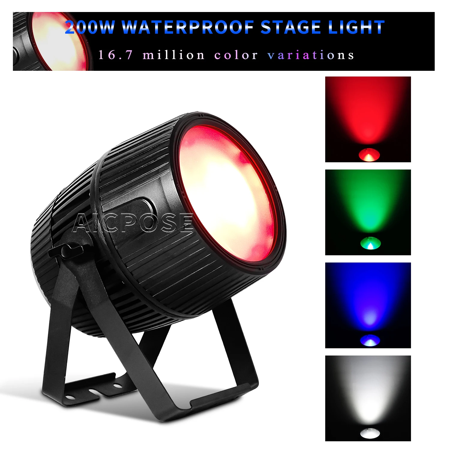 

200W Waterproof Zoom Stage Light RGBW 4 in 1 LED Par Light DMX Control DJ Disco Party Wedding Outdoor Stage Spotlight