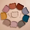 Children Dining Dishes Baby Silicone Sucker Bowl Cute Panda Feeding Plate Tableware For Kids BPA Free Infant Non-slip Dinnerware 4