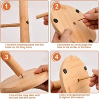 Bamboo Mug Holder 6 Hook Coffee Mug Tree Holder Mug Hanging Display Rack Drinkware Shelf Tea Cup Storage Holder Stand Kitchen To 5