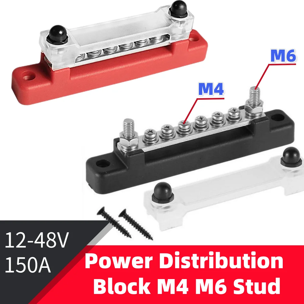 1/4 Inch M6 12v Power Distribution Block Bus Bar 150a Electrical