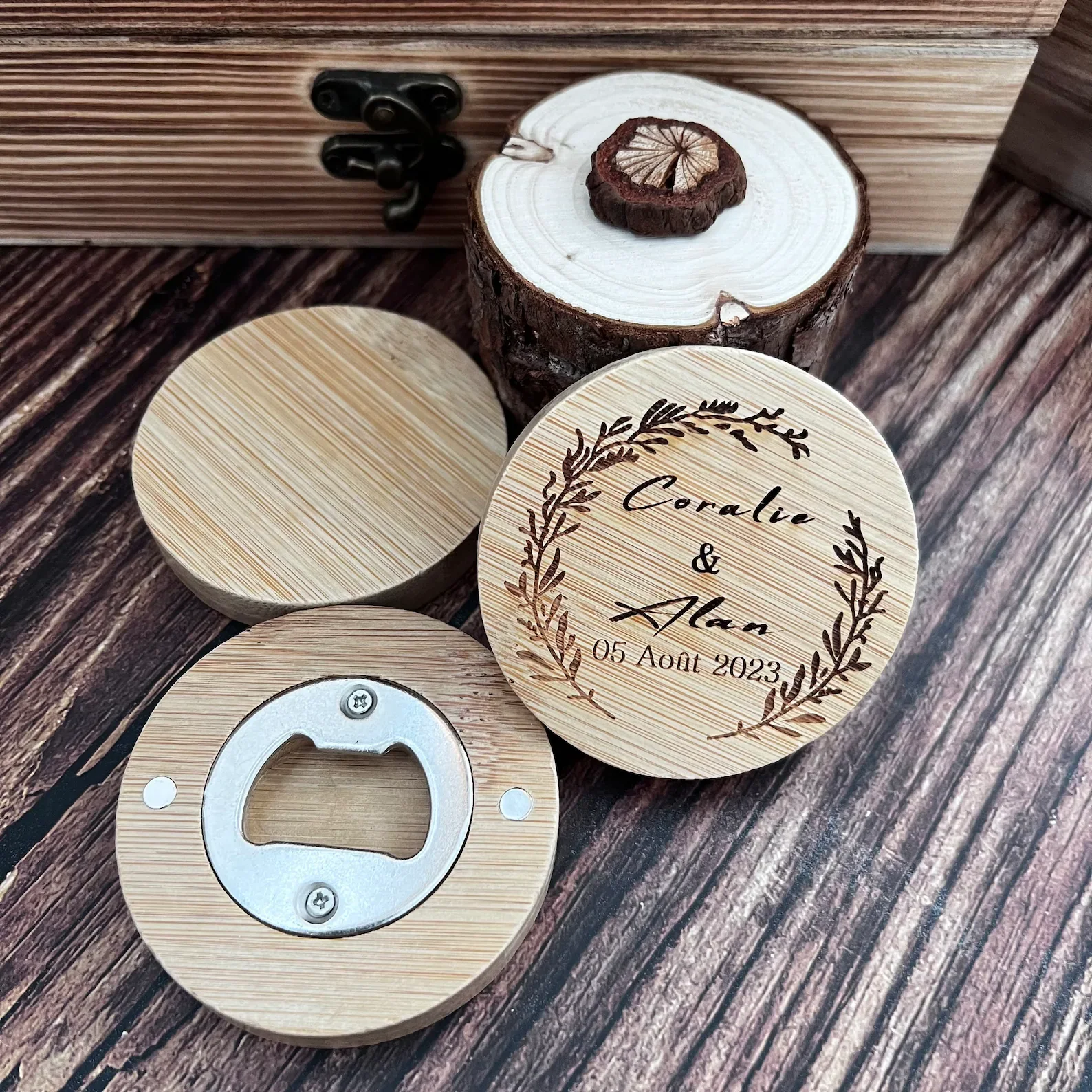 Custom Fridge Magnet Round Wooden Bottle Opener - China Bottle Opener and  Wooden Bottle Opener price