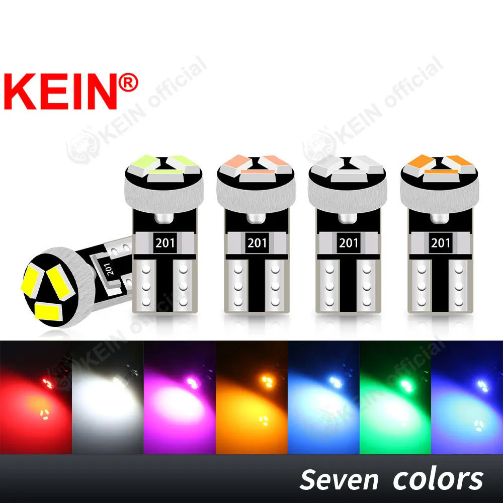 KEIN 10x T5 Led Bulb 73 74 17 Instrument Dashboard W3W Indicator 3SMD 3014 Plate Panel Meter Warning Signal Lamp Auto Car Light