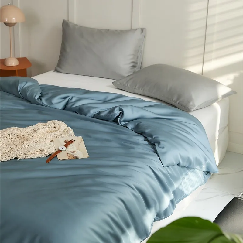 Bonenjoy Quilt Cover Super Soft Bedding 100% Lyocell Silk Comforter Cover Solid Color Duvet Cover funda nordica (No Pillowcase) 2