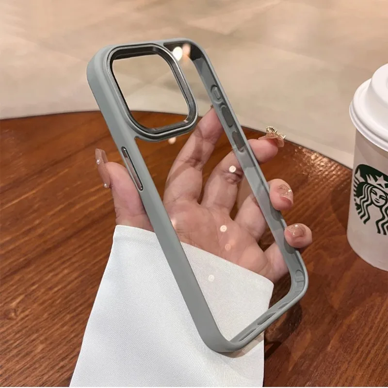 Premium Transparent Shockproof Case with Soft Bumper and Metal Camera Protector
