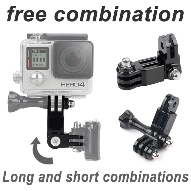 Support de réglage de bras pivotant d'extension de bras réglable à trois voies pour GoPro Hero 13 12 11 10 Insta360 X4 X3 DJI Action 4 3 4