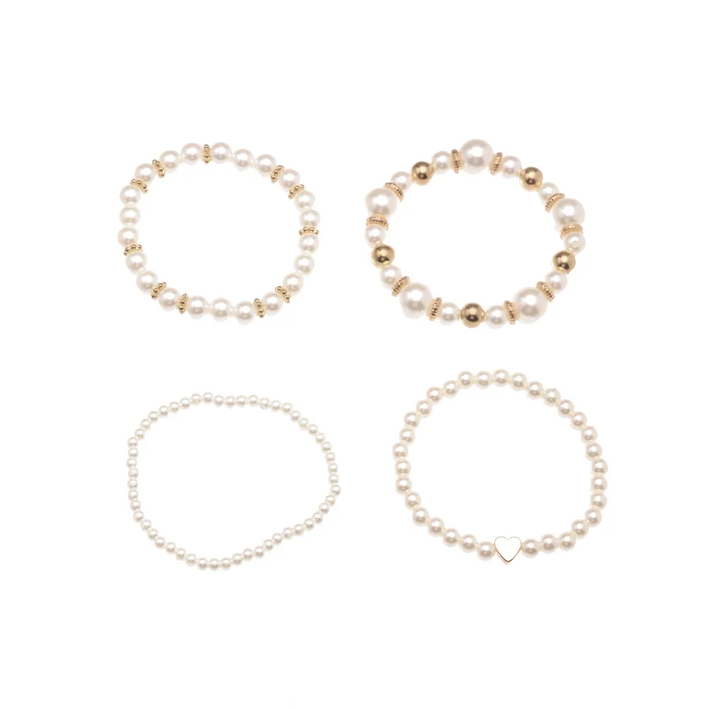 Pearl Bracelet 4pcs Real Freshwater Round Pearl Bracelet For Women Natural Pearl Bracelet Jewelry