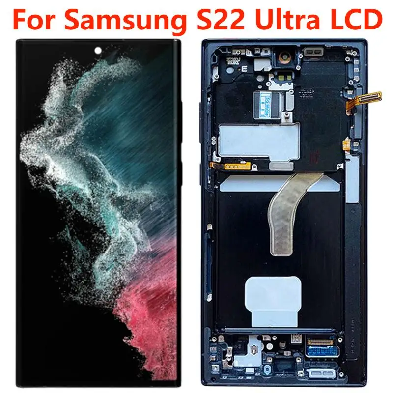 Original 6.8" For Samsung S22 Ultra 5g Lcd Touch Screen Digitizer