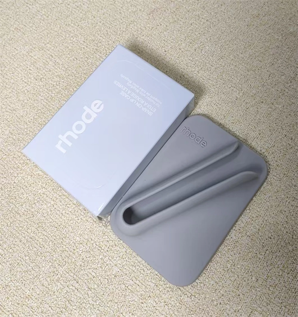 NIEUWE Magnetische Houder Telefoon Case Voor iPhone 17 Pro Max Air 15 14 13 16 17 Pro Max Rhode Telefoon gevallen Grijze Lint Doos Lippenstift Cover