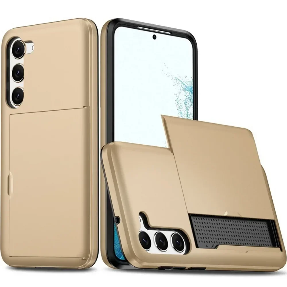 Universal Shockproof Wallet Case with Card Holder Slot - Protective Cover