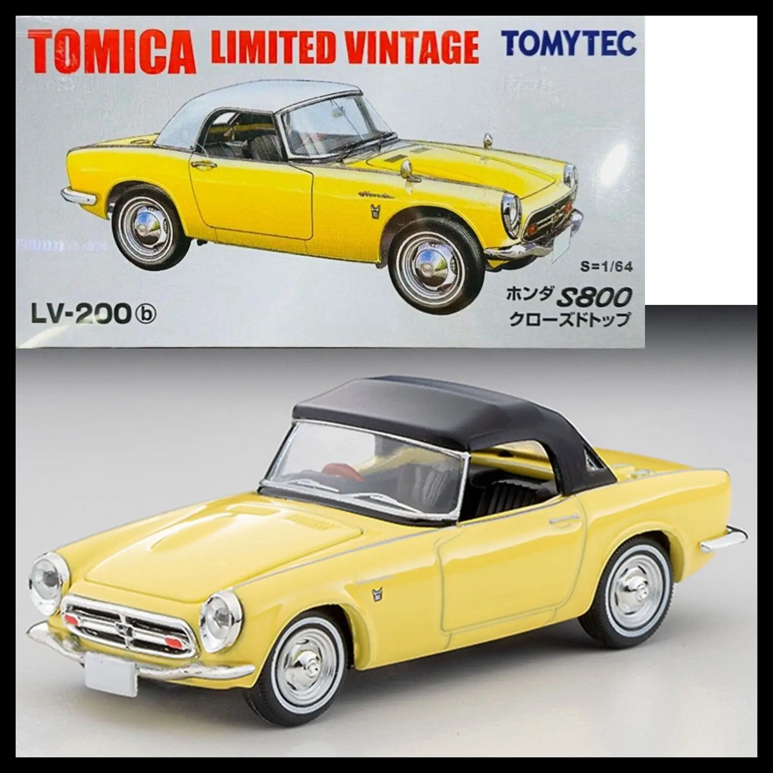 

Tomica Limited Vintage LV-200b S800 Closed Top (Yellow) 1/64 TOMYTEC DieCast Model Car Collection Limited Edition Hobby Toys