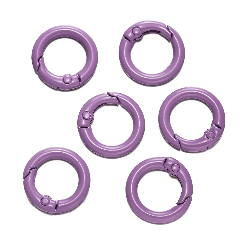 Colorful O Ring Spring Clasp Carabiner Keychain Clips - Pack of 5