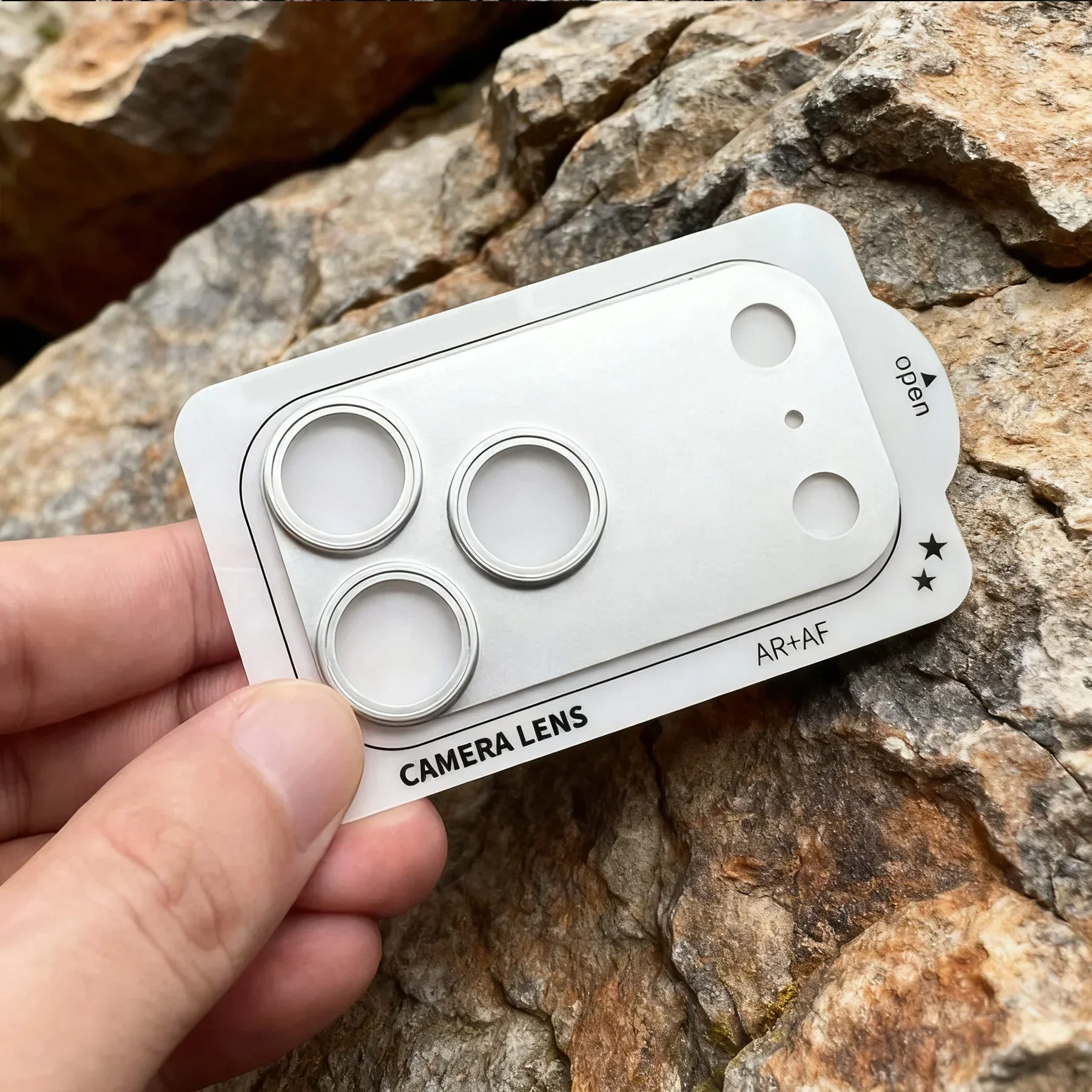 Sleek Alloy Black Camera Lens Protector with Tempered Glass
