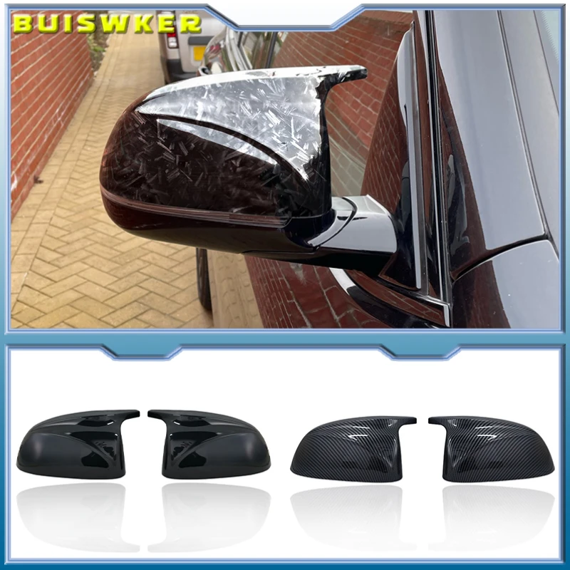 

Чехлы для зеркал заднего вида из углеродного волокна/АБС для BMW X3 G01 X4 G02 X5 G05 X6 G06 X7 G07 2018-2022 М стиль АБС глянцевый черный