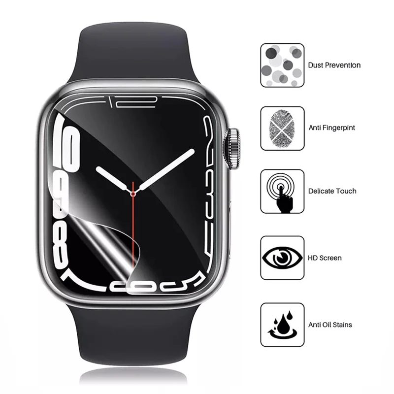 50Pcs Full Hydrogel Film For Apple Watch 7 6 SE 5 4 3 2 1 Screen Protectors For iWatch Series 38mm 42mm 45mm 41mm 40mm 44mm