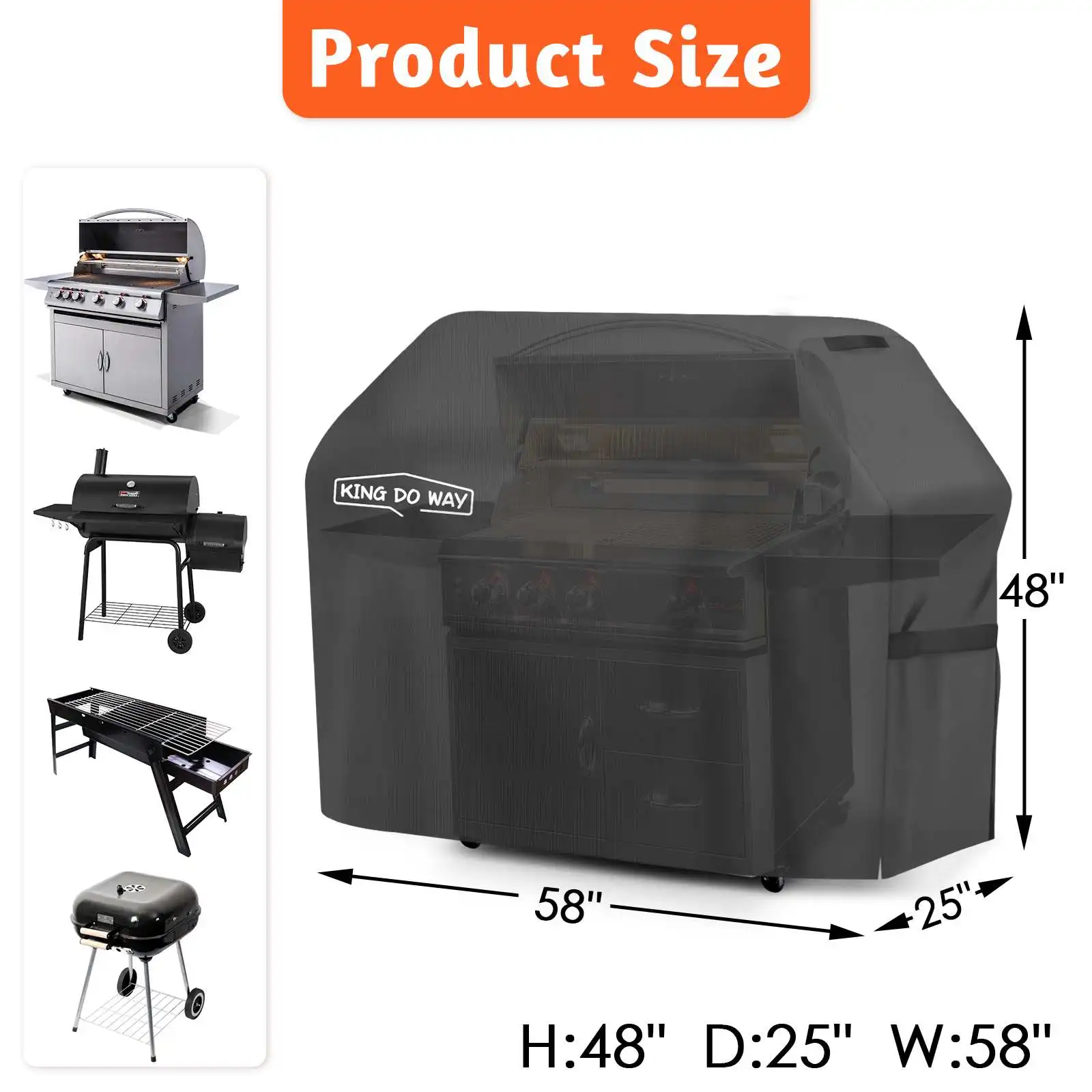 Waterproof BBQ Cover Anti-Dust Storage Outdoor Heavy Duty Charbroil Grill Cover Rain UV Protective Barbecue BBQ