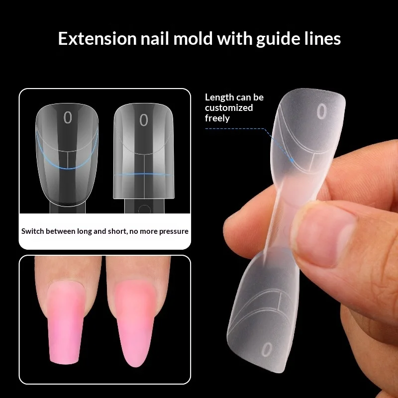 140개 듀얼 폼 내부 아크 라인 인조 손톱 타원형 사각형 코핀 윗부형 퀵 매트 네일 몰드 네일 연장용