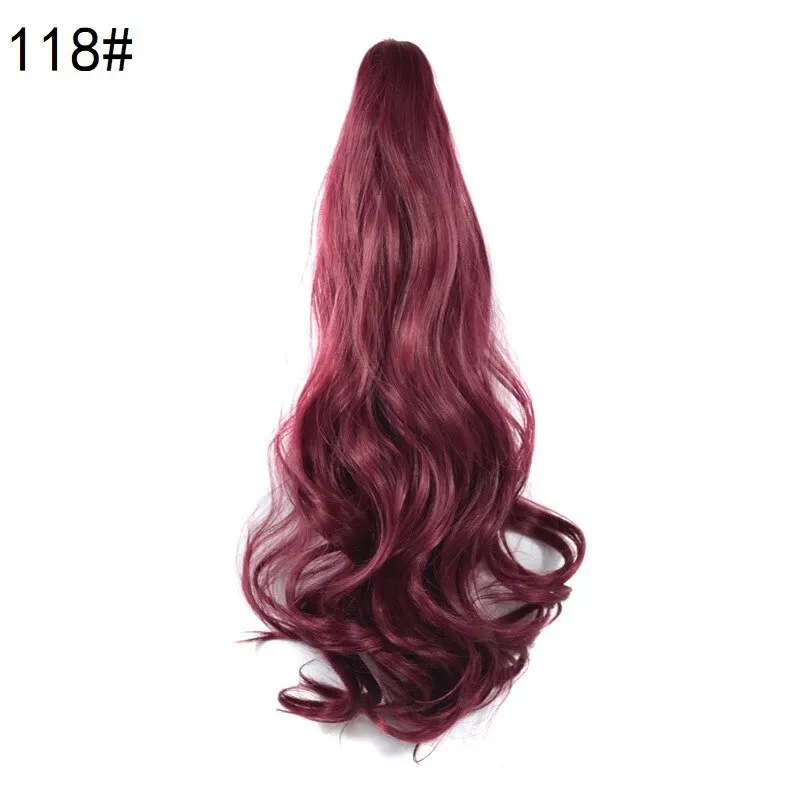 S0705e09d4e0742dd8ee9182786400d1fF 24inch Synthetic Multicolor Horsetail Extensions Very Long And Fluffy Wavy Heat Resistant For Women Curling Pieces Mallzona