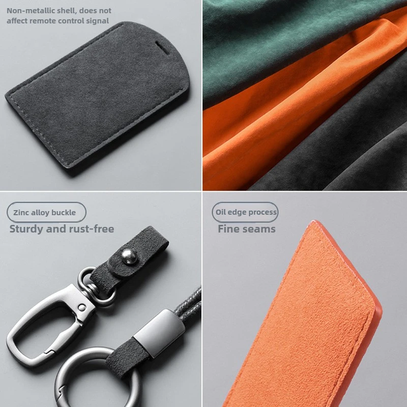 Tesla, BMW, Toyota 및 Honda 자동차에 적합한 9x6cm 카드 스타일 자동차 키 가죽 케이스. NFC 카드 보호 케이스 열쇠고리.