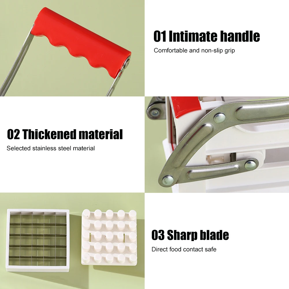 Kitchen Manual Vegetable Cutter Stainless Steel Potato Slicer Potato Cutter French Fries Machine Home Kitchen Gadgets vegetable slicer french fry cutter