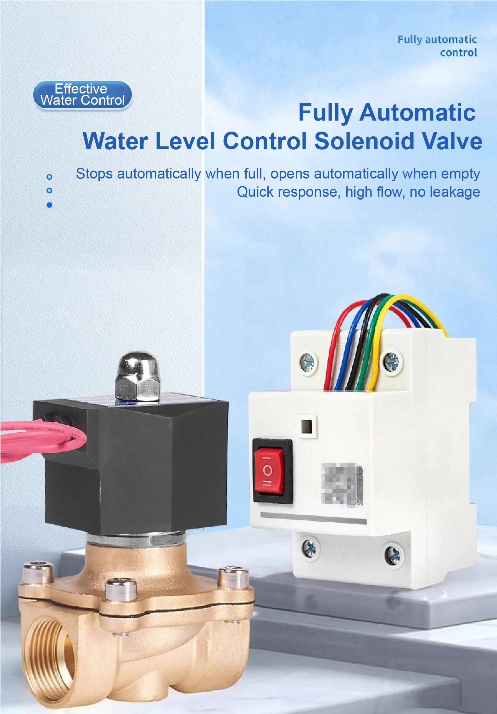 Auto Water Level Control Solenoid Valve DF-96DK for Water Tank Pool Well Liquid