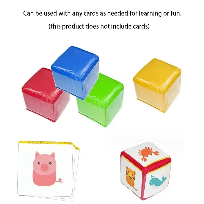 2/4PCS Oversized Learning Dice Set 3.9inch DIY Education Playing Game Dice with 6 Sided Clear Pockets Early Education Toys game dice dice set acrylic dice