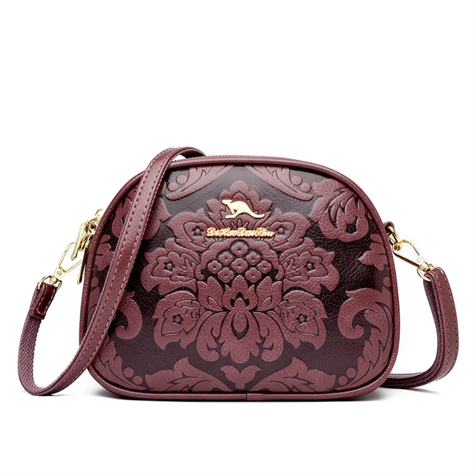 thumbnail image 1 of Bolsos y carteras pequeños de 3 capas con estampado de flores, de marca de lujo, para hombro, bandolera, para compras, para mujer, 1 of 5