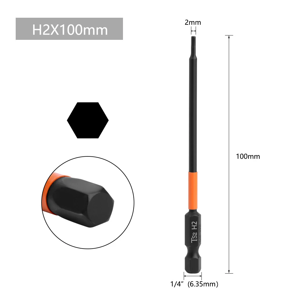 

Screwdriver Bit Strong Torsion 1/4 Inch Hex Alloy Steel Hex High Hardness Manual Tools Hexagon Pneumatic Shank Diameter