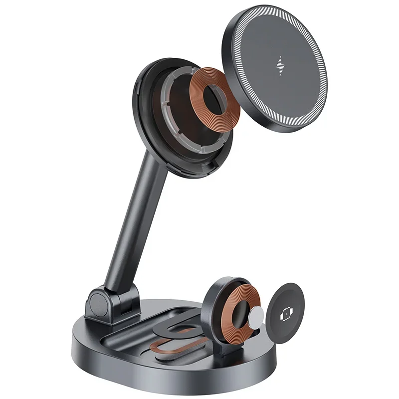 접이식 마그네틱 무선 충전기 스탠드 패드, 아이폰 15, 14, 13, 12 프로 맥스, 애플 워치 8, 7, 에어팟 고속 충전 스테이션, 3 인 1