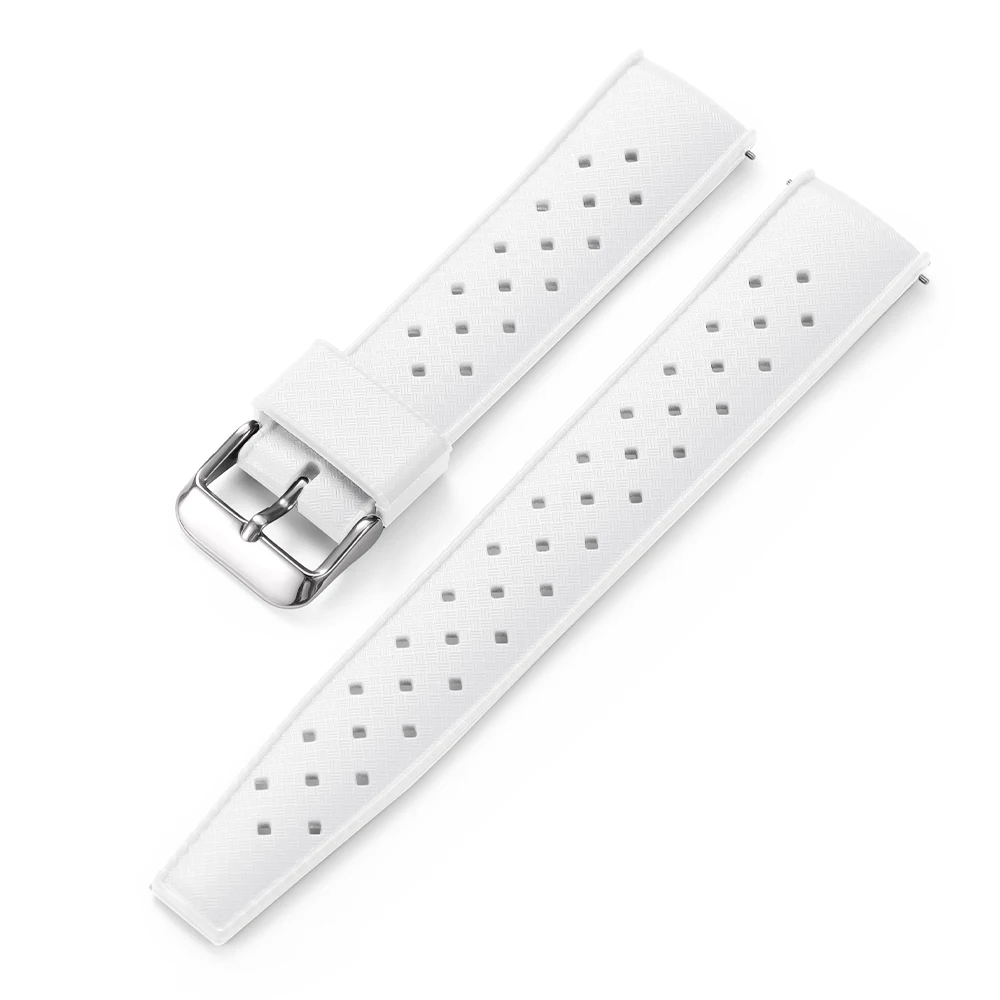 Waterproof Breathable Soft Tropical Silicone Sport Watch Band with Quick Release Mechanism