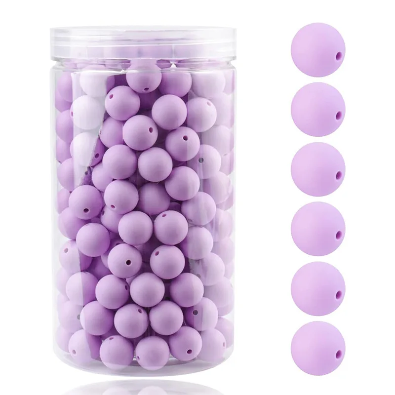 12mm 100Pcs Loose Silicone Beads Round BPA Free For Jewelry Making Bracelet Necklace DIY Pacifier Chain Accessory Box Set
