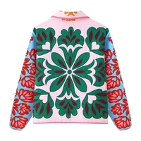 KADUWAKI mode imprimé lambrissé matelassé coton veste à manches longues poche Cardigan manteau automne hiver quotidien décontracté hauts vêtements d'extérieur 6