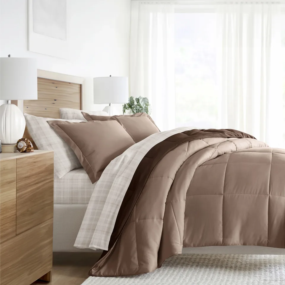 7 Piece Reversible Comforter Bedding Set