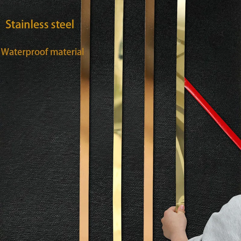 Titanium, stainless steel, metal flat decorative lines, background wall, ceiling, edge wrapping edge closing self-adhesive lines