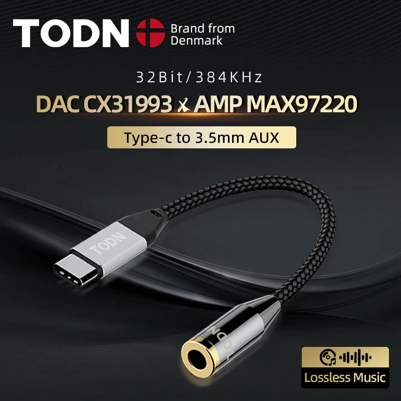 Todn OCC HIFI USB DAC Type C до 3,5 мм усилитель для наушников, аудио декодер, усилитель, адаптер, звуковая карта, цифровой декодер