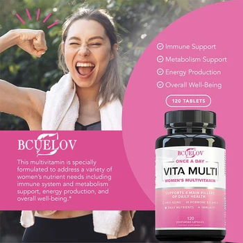 Women's Multivitamin Capsules Contain A Perfect Blend of Iron,Folic Acid,Calcium and Zinc To Support Immune Function and Energy 1