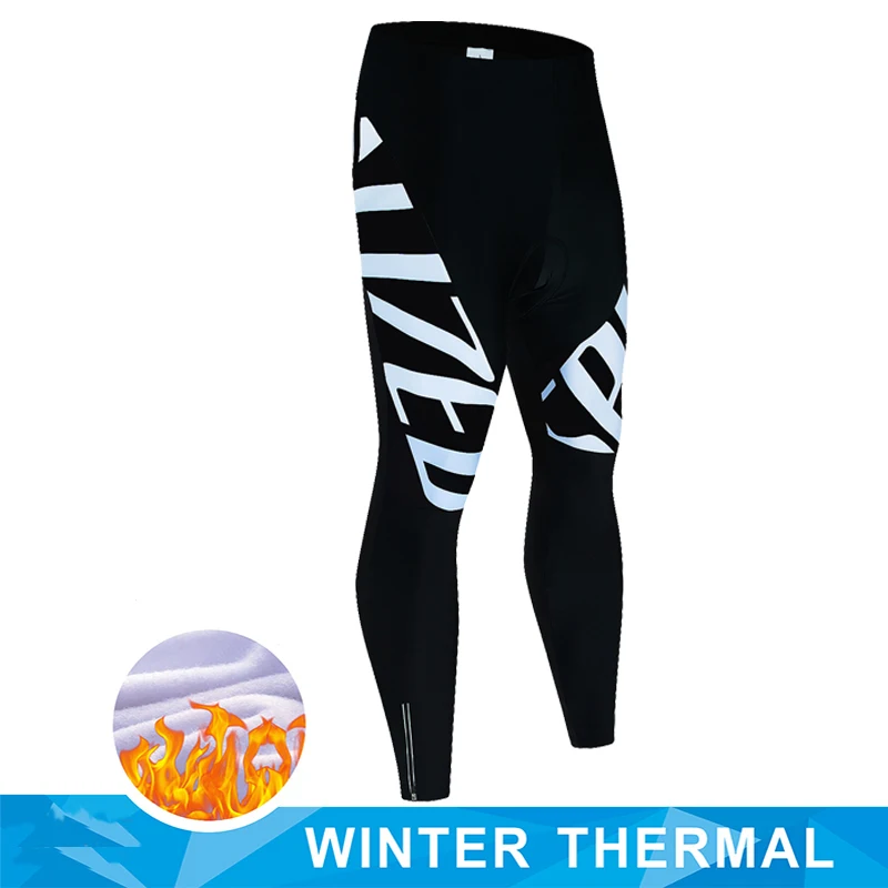 Men's Bicycle Pants Winter Thermal Cycling Bib Tights 19D Gel Pad Cold Weather Fleece Keep Warm Lined Leggings Bike Pants, men cycling pants