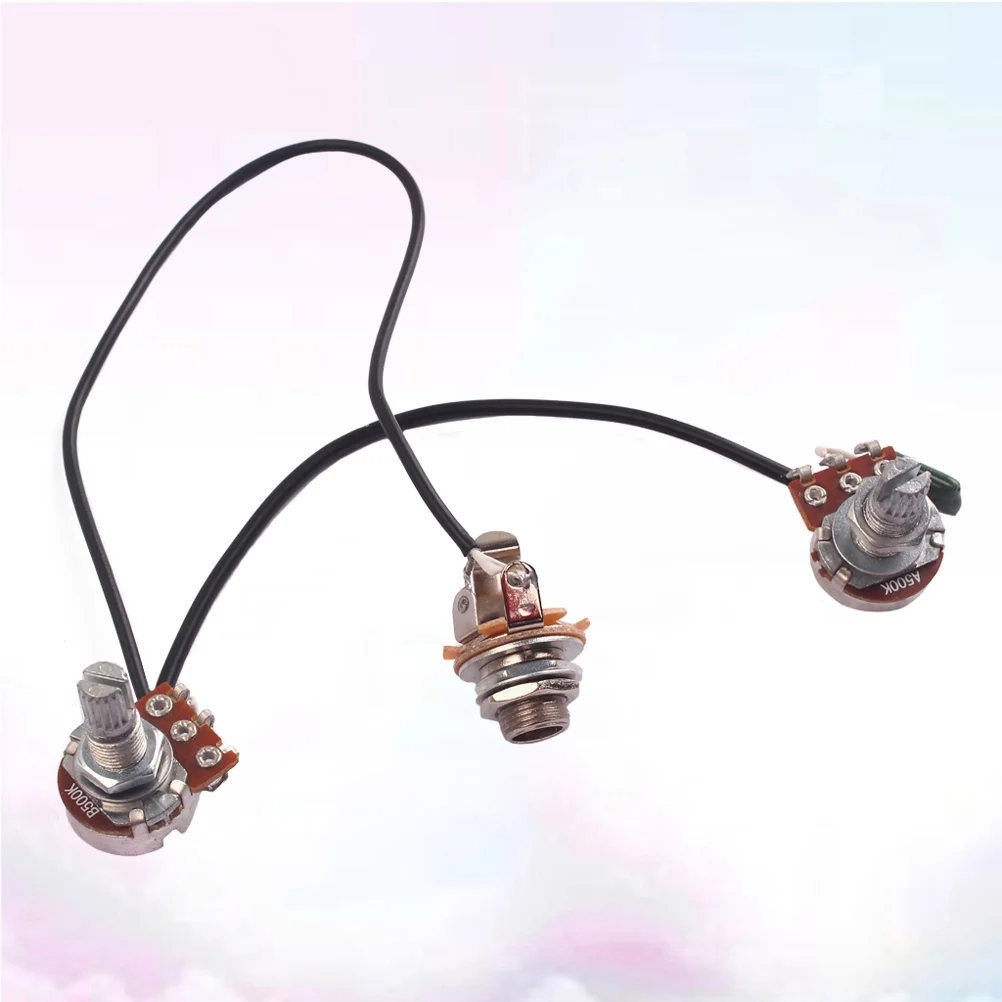 

3pcs Guitar Wiring Harness Guitar Potentiometer Shaft Audio Taper Pots with Copper Volume and Tone Controls