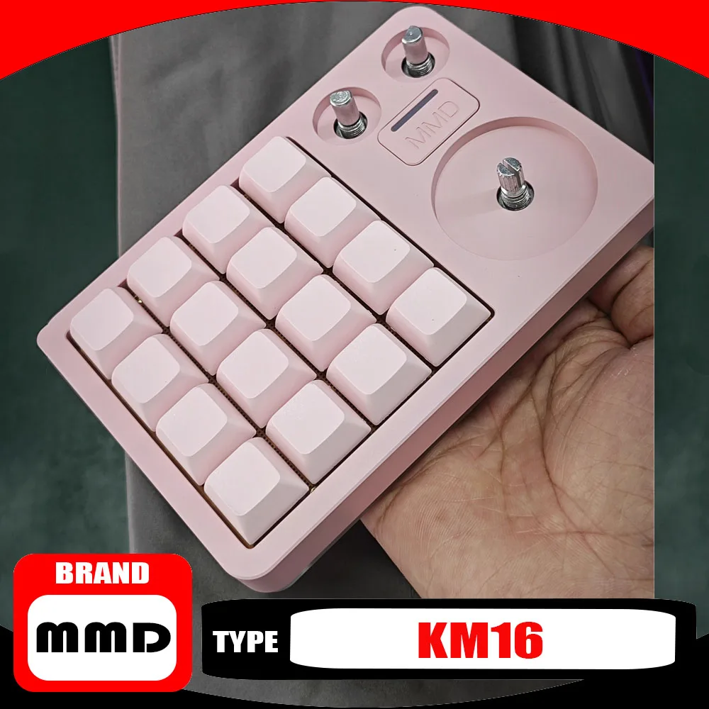 MMD KM16 PAD 싱글 모드 키보드 기계식 맞춤형 알루미늄 합금 트리플 로터리 핫 스왑 가스켓 구조 미니 키보드