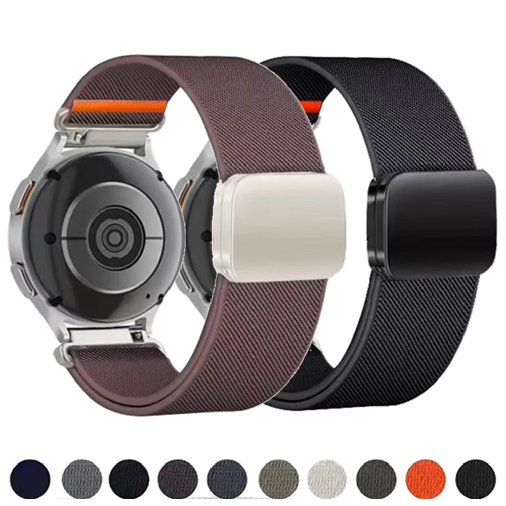 Nylon Magnetic Bracelet Strap - 20mm/22mm, Adjustable Fitness Watchband