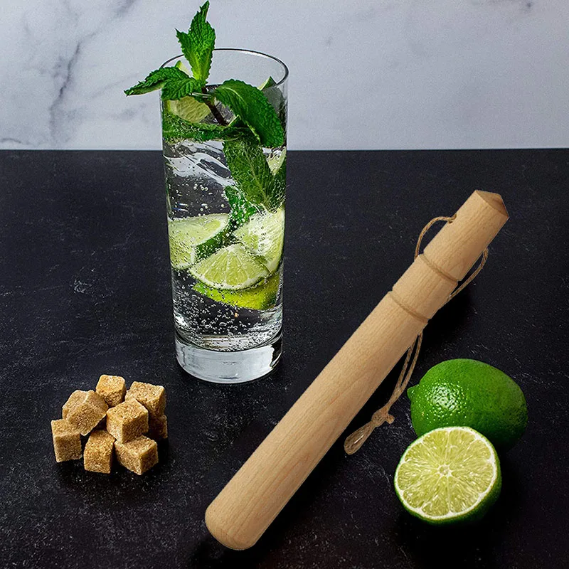 Wood Cocktail Muddler 24cm (10.6 Inch) Hardwood Mojito Drink Muddler Home Bar Tool Bar Tools