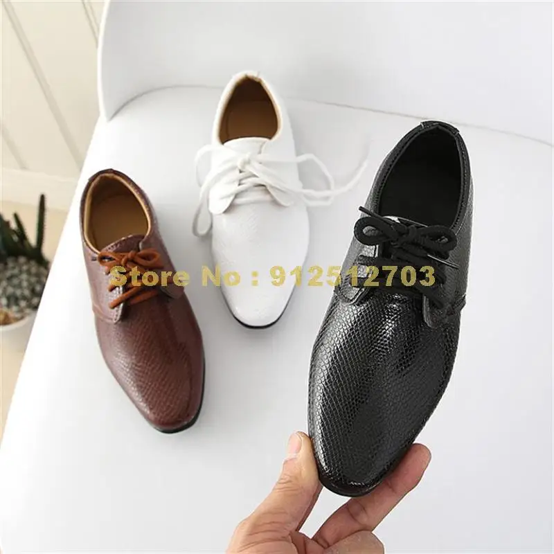 Kids Leather Shoes Kids Genuine Leather Wedding Dress Boys Formal Wedge Sneakers
