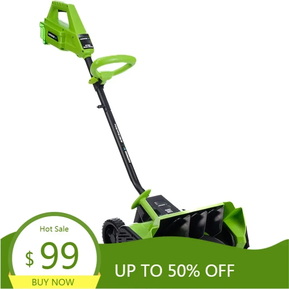 earthwise sn74016 40-volt cordless electric snow shovel, brushless motor, 16-inch width, 300lbs/minute (battery and charger incl
