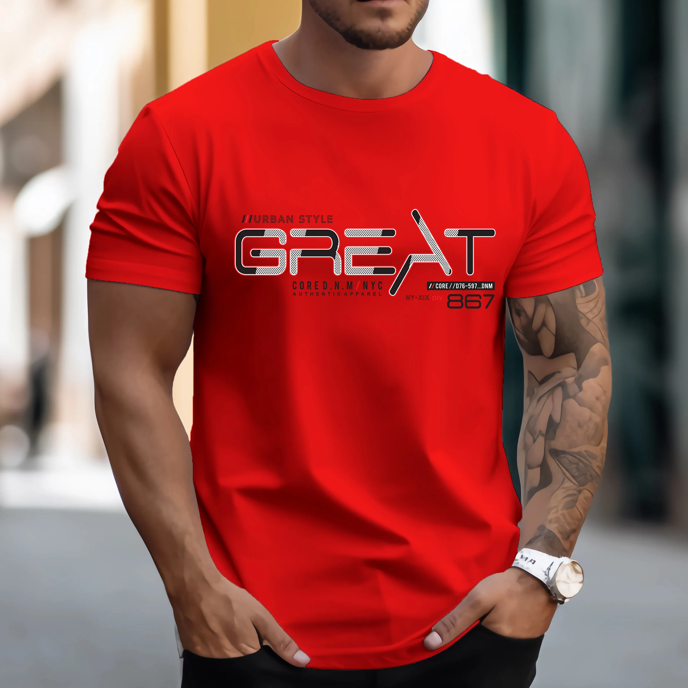 

Повседневная цветная летняя футболка с надписью, новинка 2024, трендовые мужские топы в уличном стиле, высокое качество, дышащие и удобные