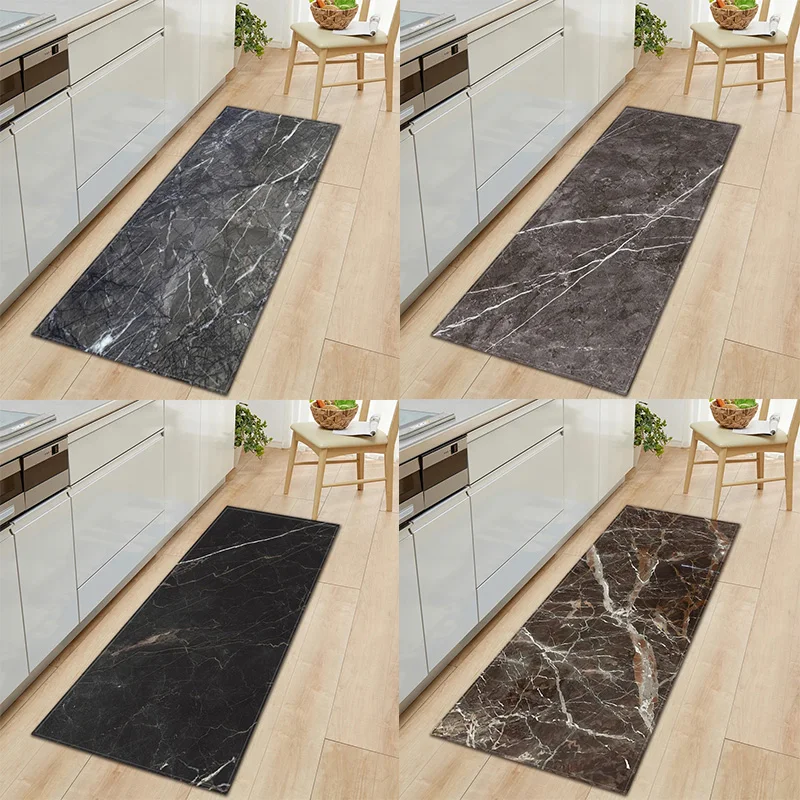Marble Texture Pattern Home Kitchen Floor Mat Door Front Decoration Floor Mat