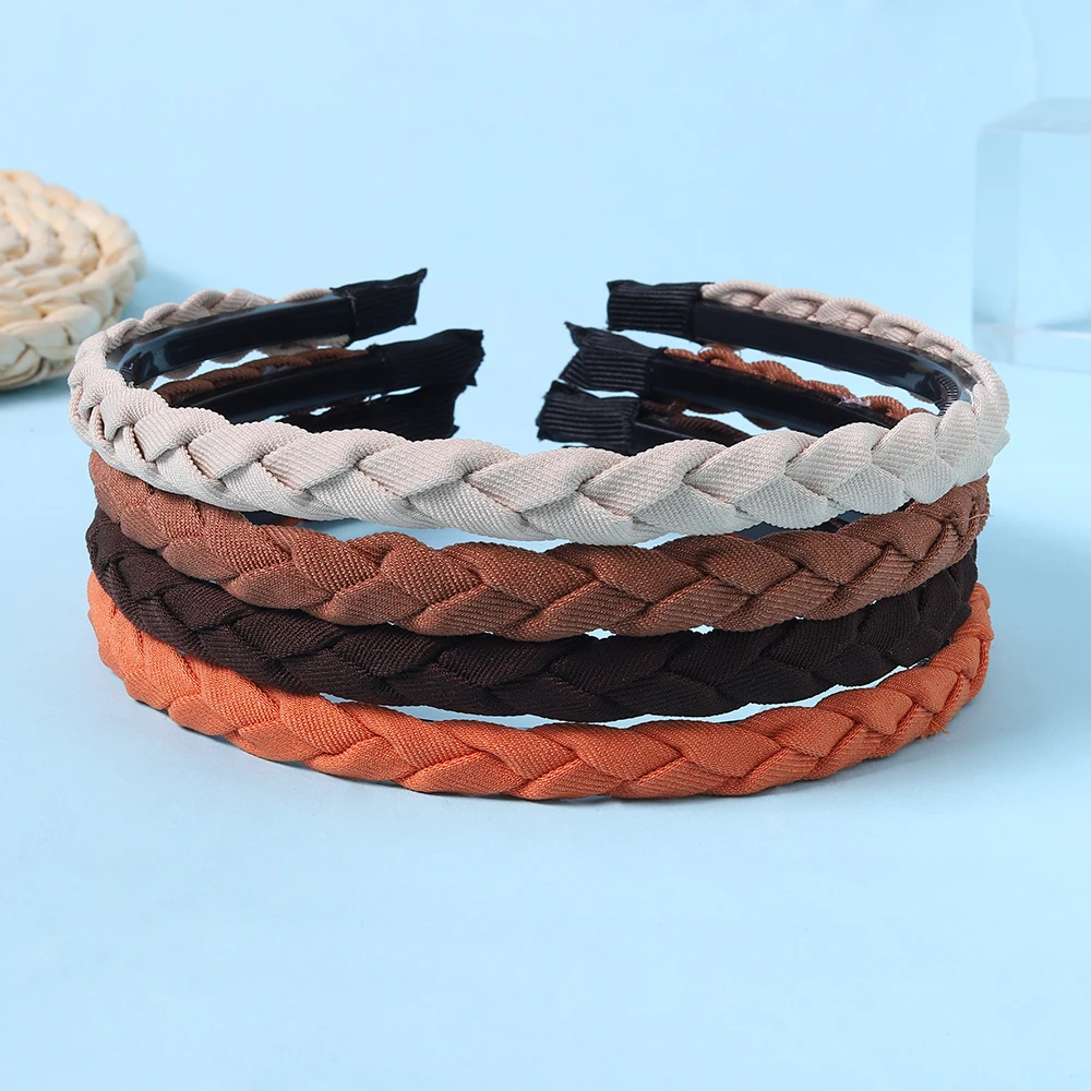 4 Colours Solid Weaving Hairbands Women Cotton Headbands Hair Hoop Fashion Hair Bands Bezel Non-Slip Headdress Hair Accessories the colours we share angelica dass