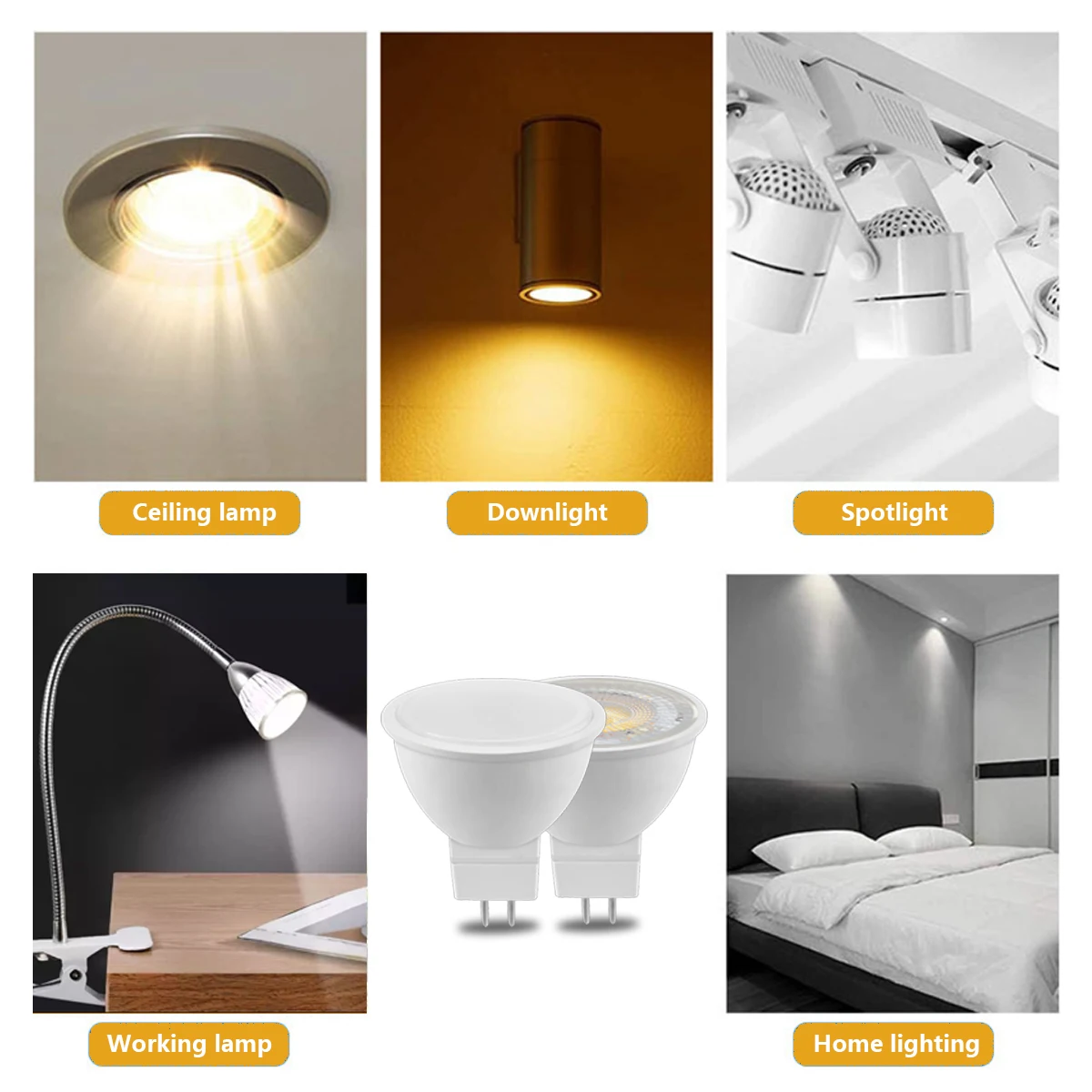 Gatetop Led Spotlight  AC220V GU10 GU5.3 Bulb MR16 Spot Lighting Bulb Indoor Lighting Home Decoration Bombillas