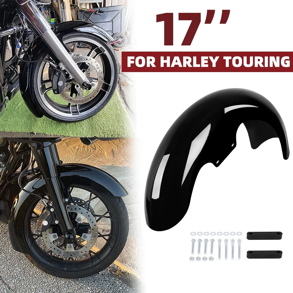 

Переднее широкое крыло, брызговик, крышка для мотоцикла, черная защита от грязи для Harley Touring Road King Electra Glide Street Road King